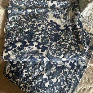 RARE Ralph Lauren Tamarind Bird Chinoiserie 2 King Shams  Blue & White NEW